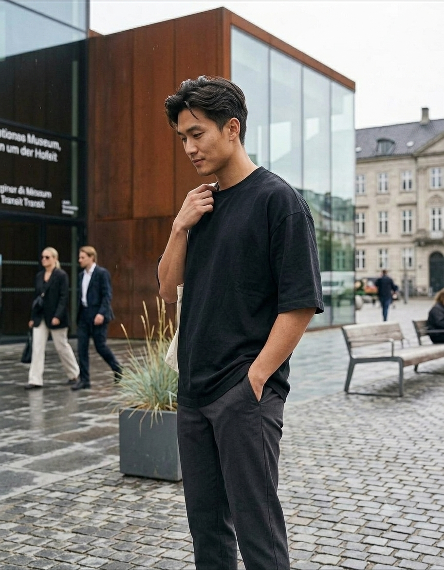 Black Terry Oversized Tee