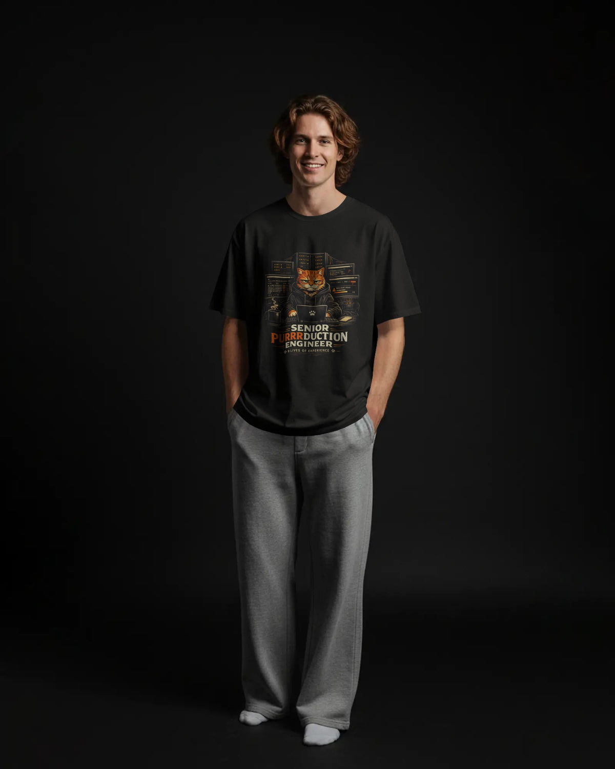 Purrdiction Engineer Black T-Shirt